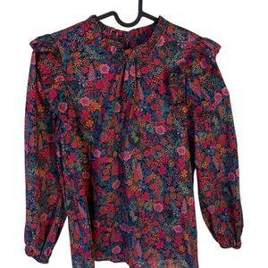 J. Crew Multicolor Floral Blouse